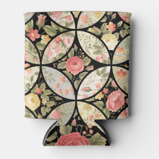 Floral Patchwork Vintage Seamless Pattern Can Cooler