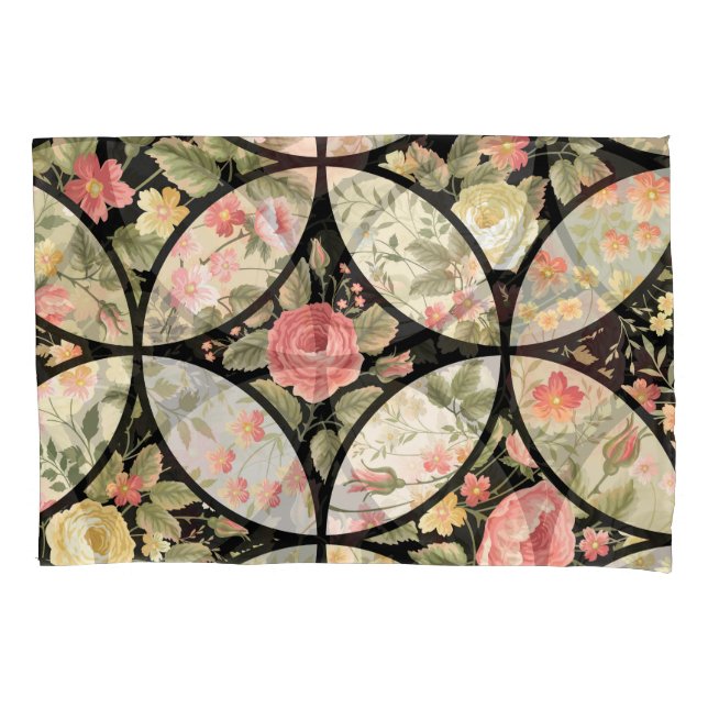 Floral Patchwork Vintage Seamless Pattern Pillowcase (Front)