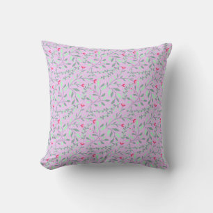 Floral pattern.05.FR.pink and Lgreen LPink BG Cushion