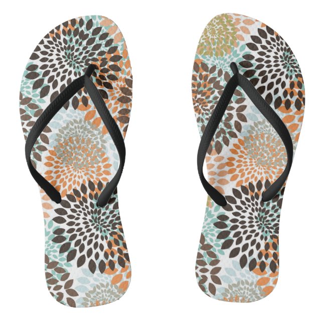 Floral Pattern 10 Thongs (Footbed)