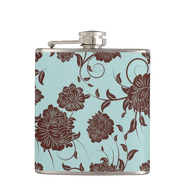 Floral Pattern 11 Hip Flask (Front)