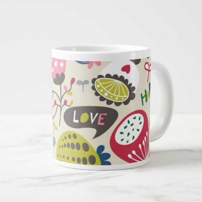 Floral Pattern 11 Large Coffee Mug (Front Right)