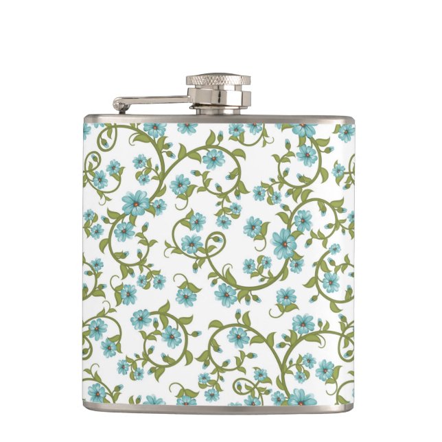 Floral Pattern 12 Hip Flask (Front)