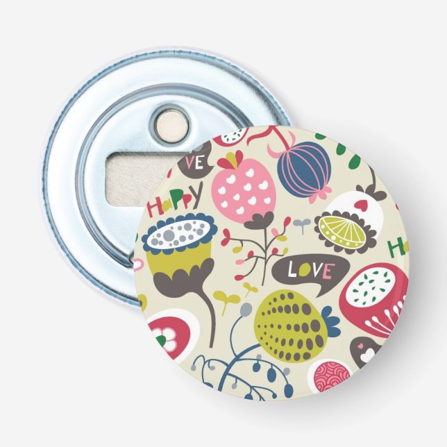 Floral Pattern 13 Bottle Opener (Front)