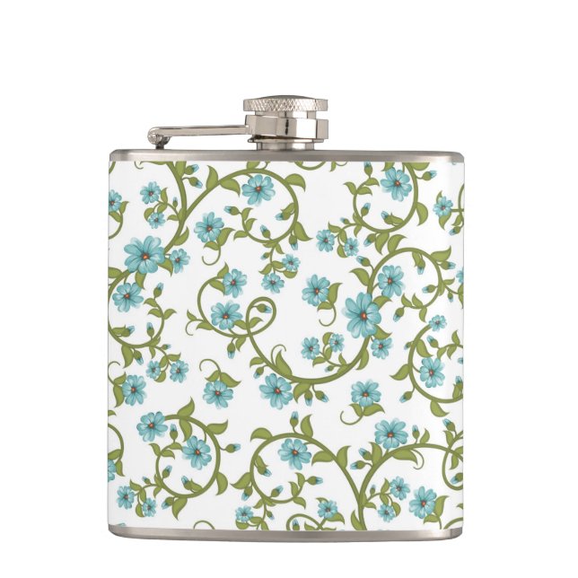 Floral Pattern 13 Hip Flask (Front)
