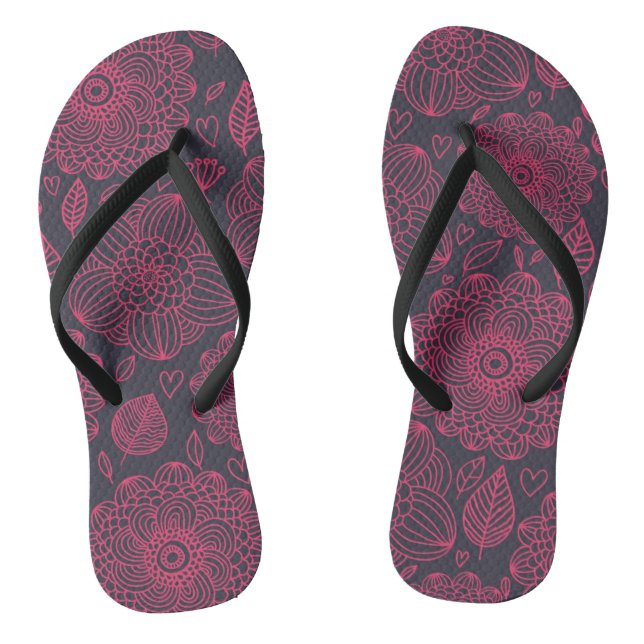 Floral Pattern 13 Thongs (Footbed)