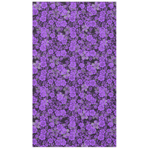 Floral pattern 15.Purple.b Black BG Tablecloth