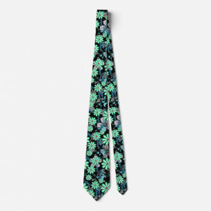 Floral pattern 17.b Black BG Tie