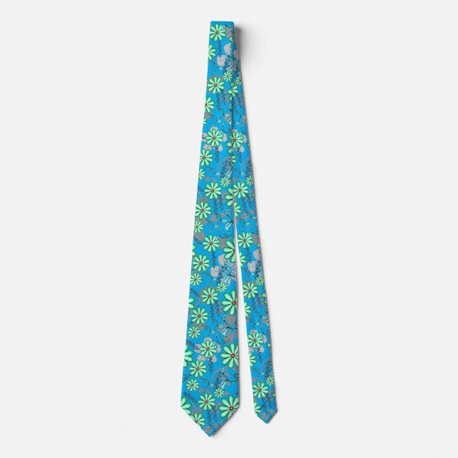 Floral pattern 17.b Lblue BG Tie (Front)