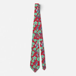 Floral pattern 17.b Red BG Tie