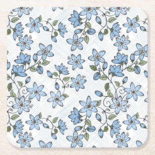 Floral pattern 2 2 square paper coaster