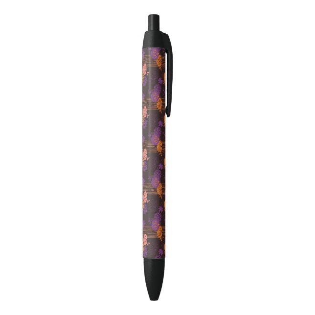 Floral pattern 2 black ink pen (Bottom (Vertical))