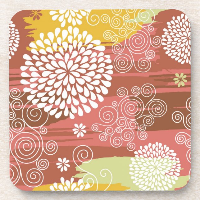 Floral pattern 2 coaster (Front)