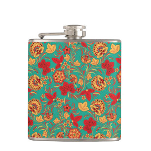Floral pattern 2 hip flask