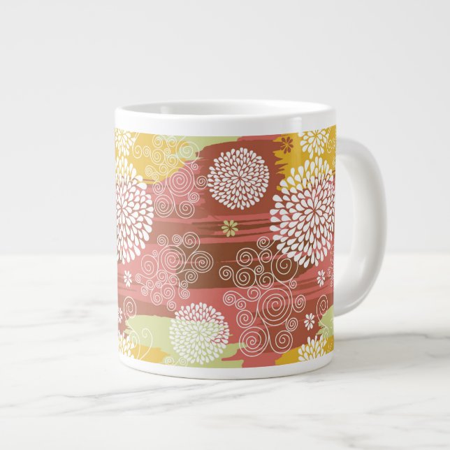 Floral pattern 2 large coffee mug (Front Right)