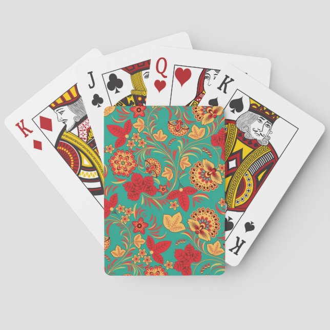 Floral pattern 2 playing cards (Back)