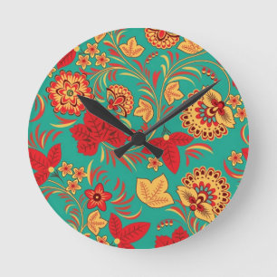 Floral pattern 2 round clock