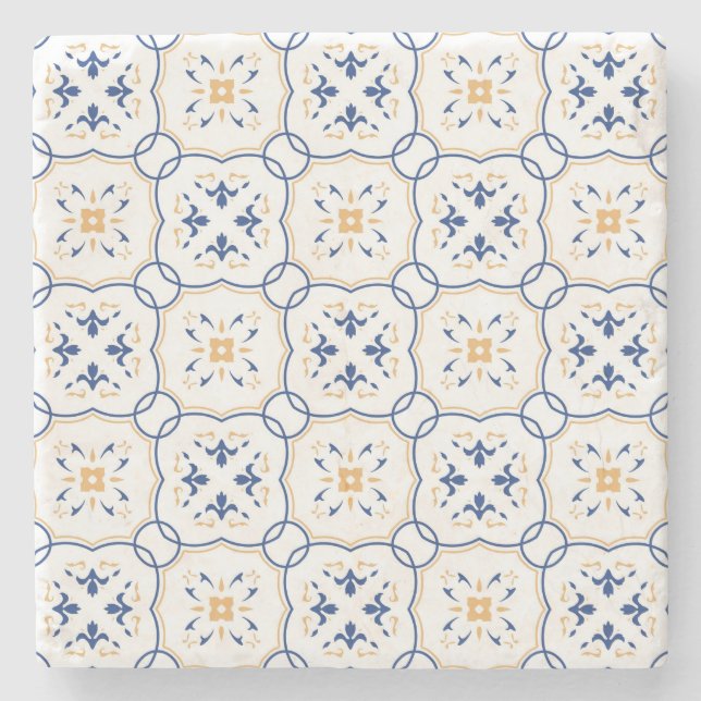 Floral Pattern 2 Stone Coaster (Front)