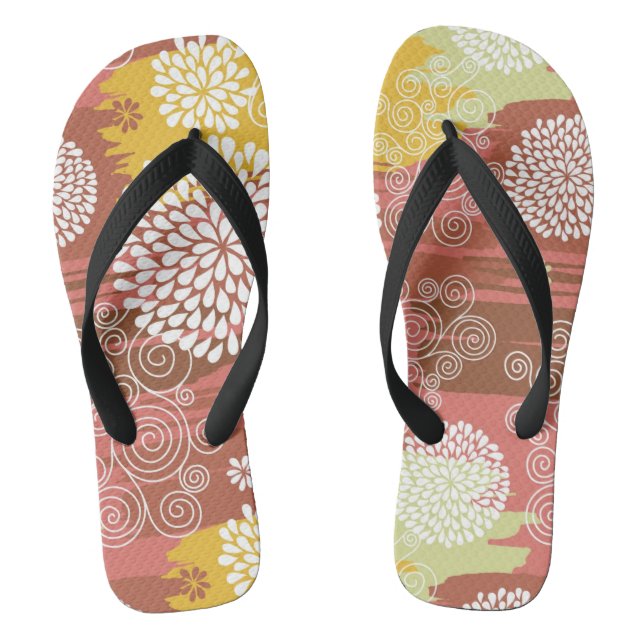 Floral pattern 2 thongs (Footbed)
