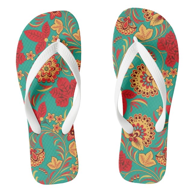 Floral pattern 2 thongs (Footbed)