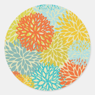 Floral pattern 3 classic round sticker