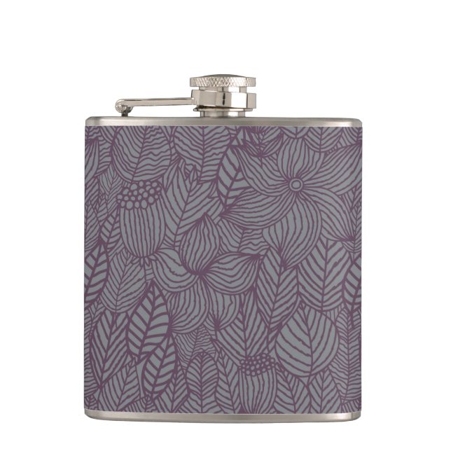 Floral Pattern 3 Hip Flask (Front)