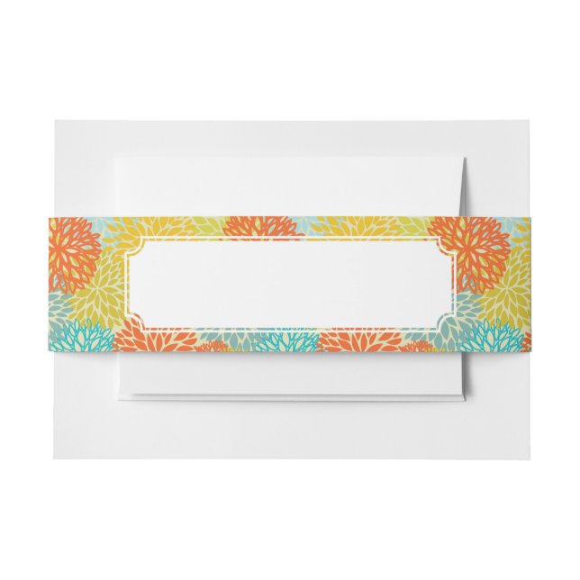 Floral pattern 3 invitation belly band (Front Example)