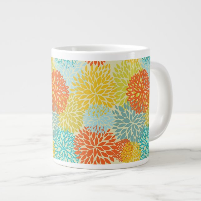 Floral pattern 3 large coffee mug (Front Right)