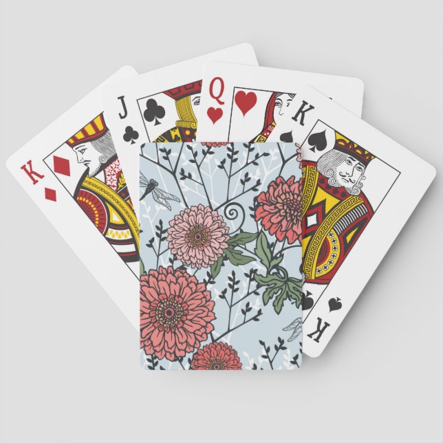 Floral pattern 3 playing cards (Back)