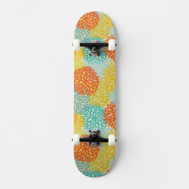 Floral pattern 3 skateboard (Front)
