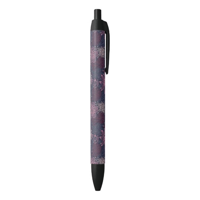 Floral pattern 4 2 black ink pen (Bottom (Vertical))