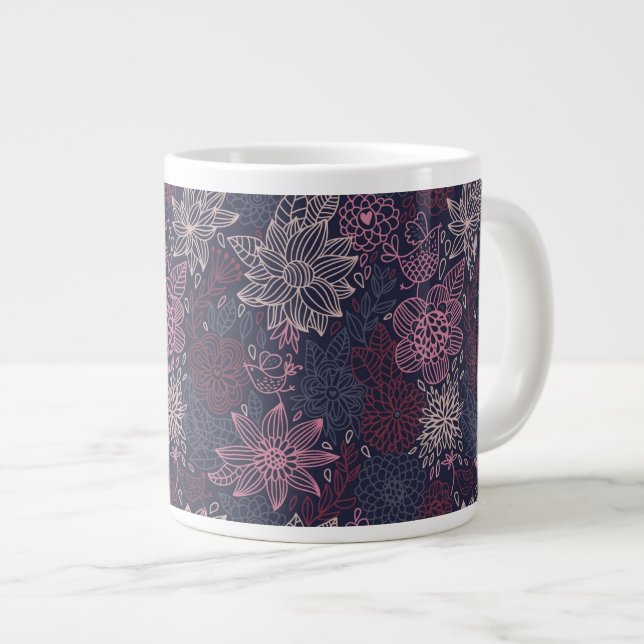 Floral pattern 4 2 large coffee mug (Front Right)