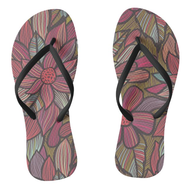 Floral pattern 4 2 thongs (Footbed)