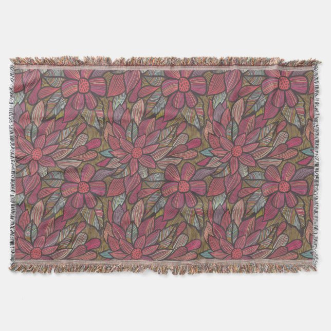 Floral pattern 4 2 throw blanket (Front)