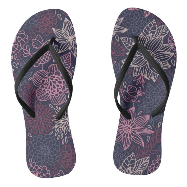 Floral pattern 4 3 thongs (Footbed)
