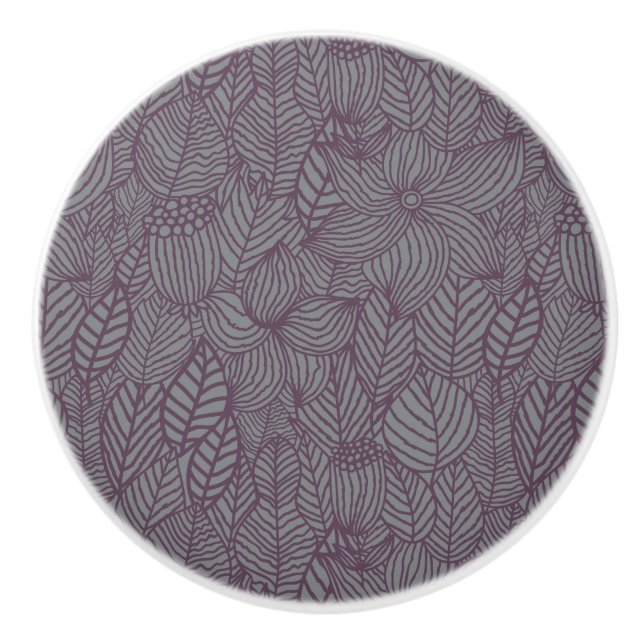 Floral Pattern 4 Ceramic Knob (Front)