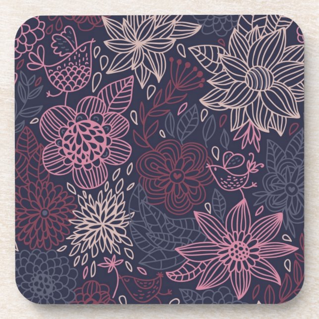 Floral pattern 4 coaster (Front)