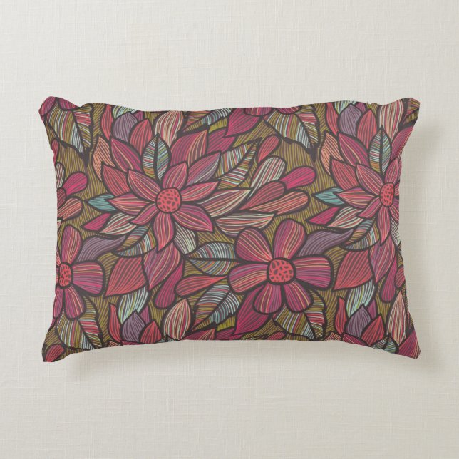 Floral pattern 4 decorative cushion (Front)
