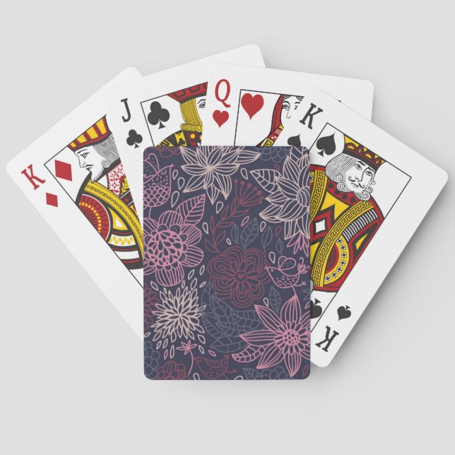 Floral pattern 4 playing cards (Back)