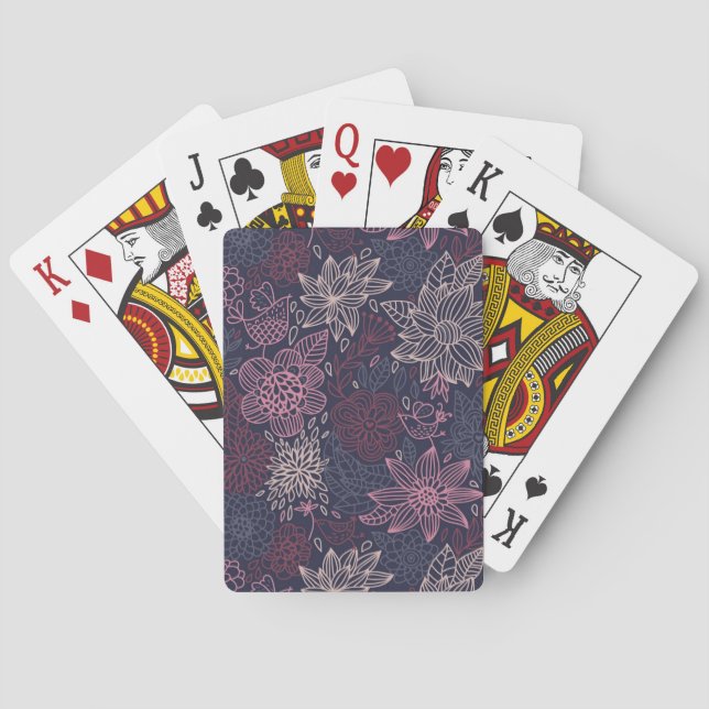 Floral pattern 4 playing cards (Back)