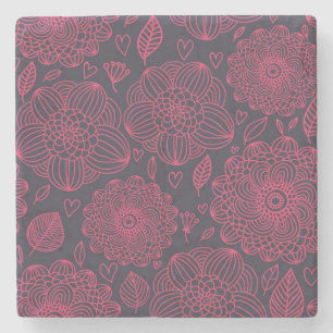 Floral Pattern 4 Stone Coaster