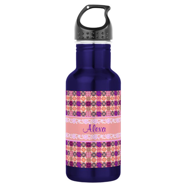 Floral Pattern 532 Ml Water Bottle (Front)