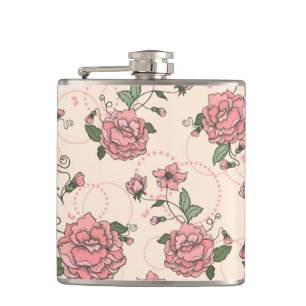 Floral pattern 5 2 hip flask