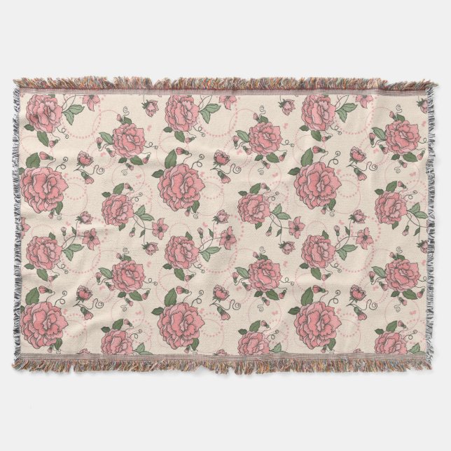 Floral pattern 5 2 throw blanket (Front)