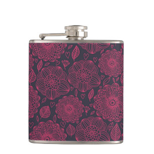 Floral Pattern 5 Hip Flask