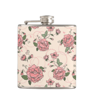 Floral pattern 5 hip flask