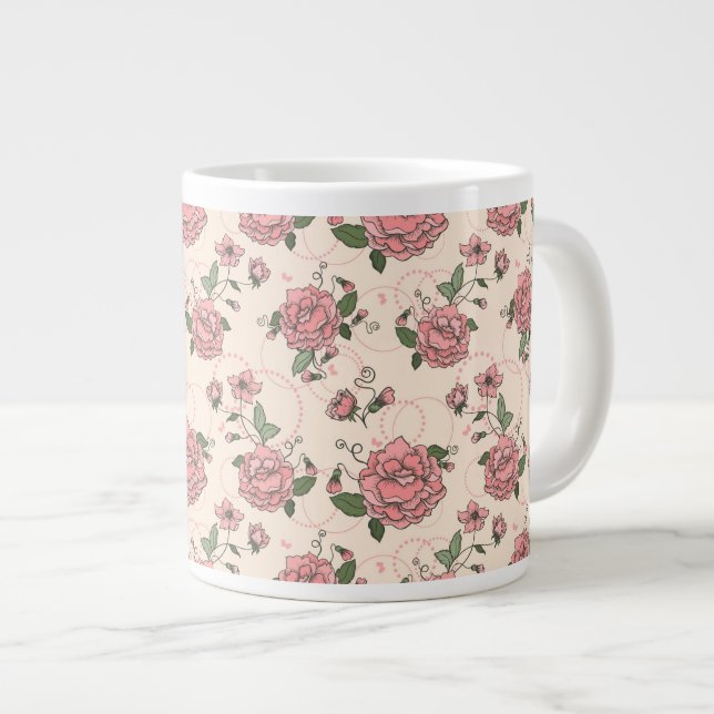 Floral pattern 5 large coffee mug (Front Right)