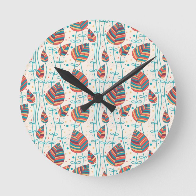 Floral pattern 5 round clock (Front)