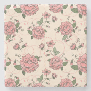 Floral pattern 5 stone coaster
