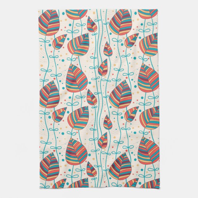 Floral pattern 5 tea towel (Vertical)